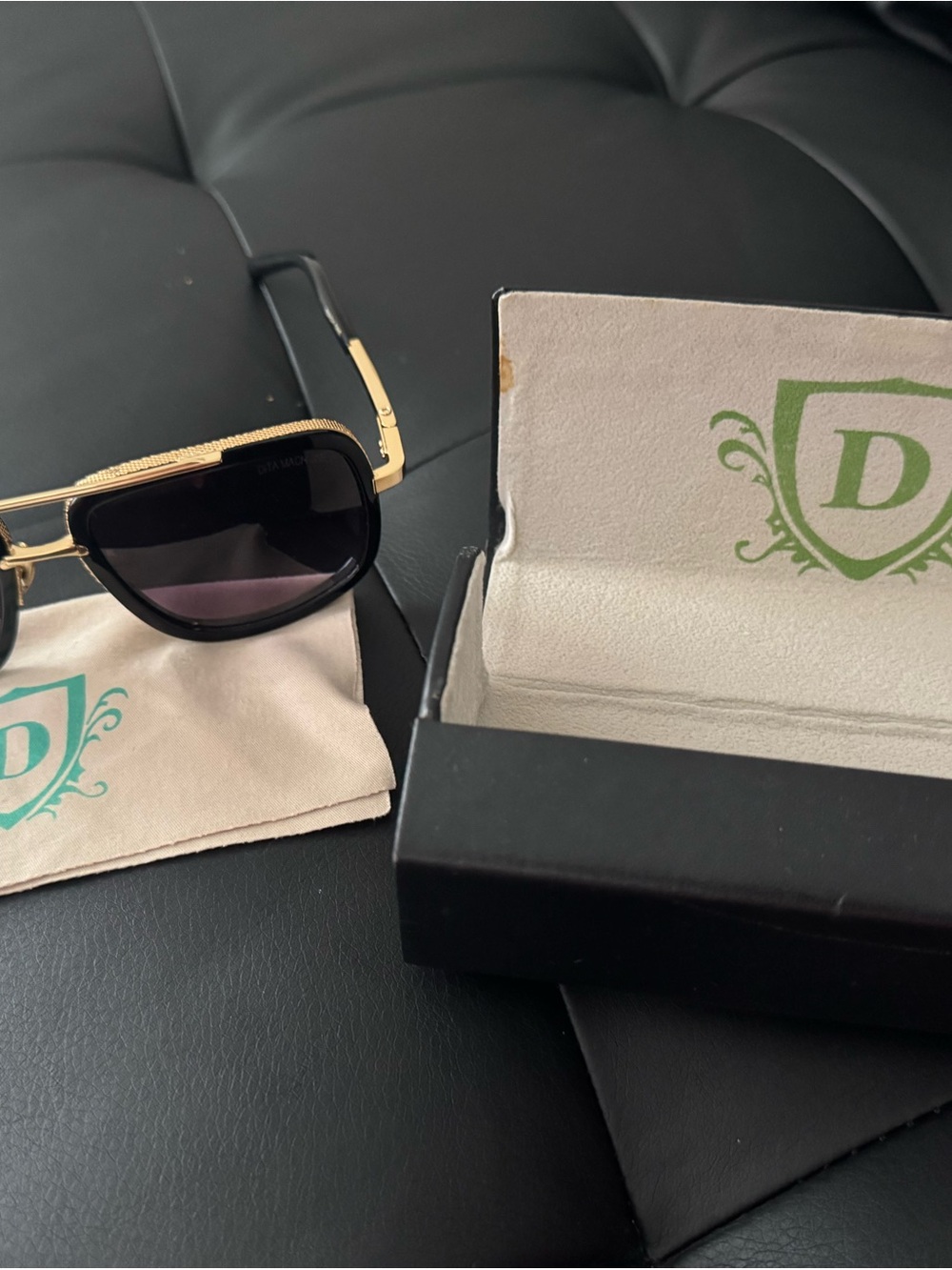 DITA Gold and Black Sunglasses with Dark Gradient Lenses